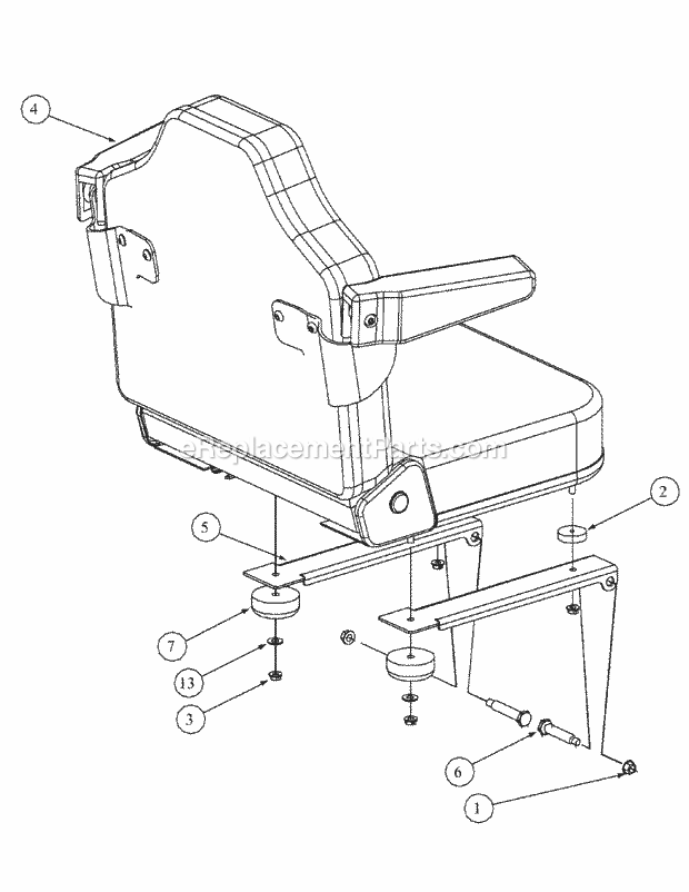 Seat Assembly Diagram and Parts List for M54-HN 53BB5ETW750 Cub Cadet Sprayer